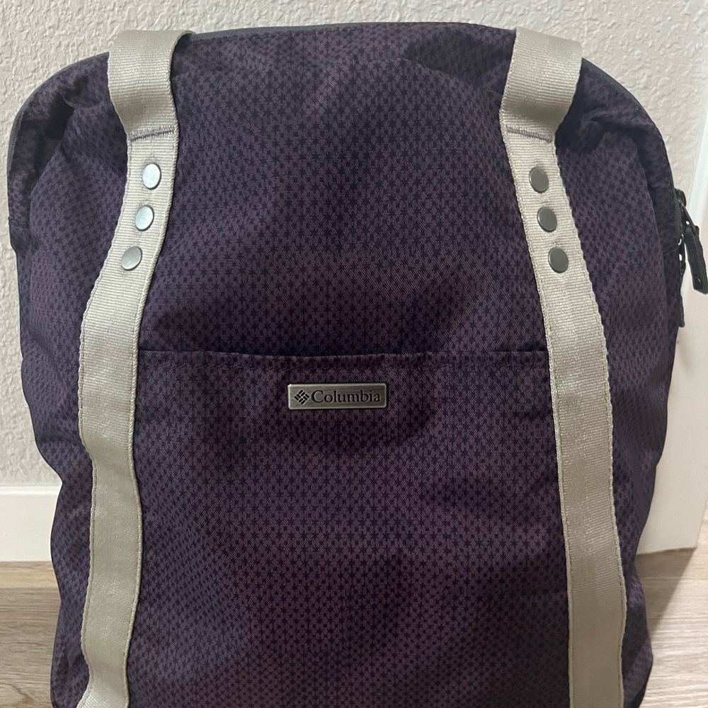 Columbia Purple and Gray Urban Backpack with Reflective Stripes